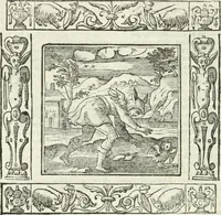 An illustration from Andreæ Alciati emblemata cvm commentariis Clavdii Minois...: & notis Lavrentii Pignorii Patavini : nouissima hac editione in continuam vnius commentarij seriem congestis, in certas quasdam quasi classes dispositis, & plusquam dimidia parte auctis (1621)