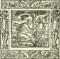 An illustration from Andreæ Alciati emblemata cvm commentariis Clavdii Minois...: & notis Lavrentii Pignorii Patavini : nouissima hac editione in continuam vnius commentarij seriem congestis, in certas quasdam quasi classes dispositis, & plusquam dimidia parte auctis (1621)