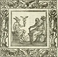 An illustration from Andreæ Alciati emblemata cvm commentariis Clavdii Minois...: & notis Lavrentii Pignorii Patavini : nouissima hac editione in continuam vnius commentarij seriem congestis, in certas quasdam quasi classes dispositis, & plusquam dimidia parte auctis (1621)