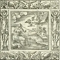 An illustration from Andreæ Alciati emblemata cvm commentariis Clavdii Minois...: & notis Lavrentii Pignorii Patavini : nouissima hac editione in continuam vnius commentarij seriem congestis, in certas quasdam quasi classes dispositis, & plusquam dimidia parte auctis (1621)