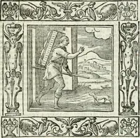 An illustration from Andreæ Alciati emblemata cvm commentariis Clavdii Minois...: & notis Lavrentii Pignorii Patavini : nouissima hac editione in continuam vnius commentarij seriem congestis, in certas quasdam quasi classes dispositis, & plusquam dimidia parte auctis (1621)