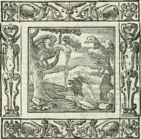 An illustration from Andreæ Alciati emblemata cvm commentariis Clavdii Minois...: & notis Lavrentii Pignorii Patavini : nouissima hac editione in continuam vnius commentarij seriem congestis, in certas quasdam quasi classes dispositis, & plusquam dimidia parte auctis (1621)