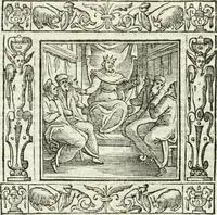 An illustration from Andreæ Alciati emblemata cvm commentariis Clavdii Minois...: & notis Lavrentii Pignorii Patavini : nouissima hac editione in continuam vnius commentarij seriem congestis, in certas quasdam quasi classes dispositis, & plusquam dimidia parte auctis (1621)