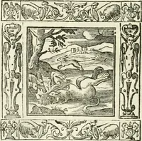 An illustration from Andreæ Alciati emblemata cvm commentariis Clavdii Minois...: & notis Lavrentii Pignorii Patavini : nouissima hac editione in continuam vnius commentarij seriem congestis, in certas quasdam quasi classes dispositis, & plusquam dimidia parte auctis (1621)