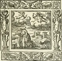 An illustration from Andreæ Alciati emblemata cvm commentariis Clavdii Minois...: & notis Lavrentii Pignorii Patavini : nouissima hac editione in continuam vnius commentarij seriem congestis, in certas quasdam quasi classes dispositis, & plusquam dimidia parte auctis (1621)