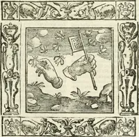 An illustration from Andreæ Alciati emblemata cvm commentariis Clavdii Minois...: & notis Lavrentii Pignorii Patavini : nouissima hac editione in continuam vnius commentarij seriem congestis, in certas quasdam quasi classes dispositis, & plusquam dimidia parte auctis (1621)