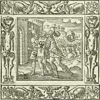An illustration from Andreæ Alciati emblemata cvm commentariis Clavdii Minois...: & notis Lavrentii Pignorii Patavini : nouissima hac editione in continuam vnius commentarij seriem congestis, in certas quasdam quasi classes dispositis, & plusquam dimidia parte auctis (1621)