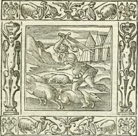 An illustration from Andreæ Alciati emblemata cvm commentariis Clavdii Minois...: & notis Lavrentii Pignorii Patavini : nouissima hac editione in continuam vnius commentarij seriem congestis, in certas quasdam quasi classes dispositis, & plusquam dimidia parte auctis (1621)