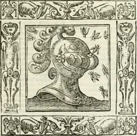 An illustration from Andreæ Alciati emblemata cvm commentariis Clavdii Minois...: & notis Lavrentii Pignorii Patavini : nouissima hac editione in continuam vnius commentarij seriem congestis, in certas quasdam quasi classes dispositis, & plusquam dimidia parte auctis (1621)