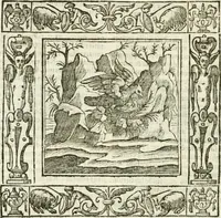 An illustration from Andreæ Alciati emblemata cvm commentariis Clavdii Minois...: & notis Lavrentii Pignorii Patavini : nouissima hac editione in continuam vnius commentarij seriem congestis, in certas quasdam quasi classes dispositis, & plusquam dimidia parte auctis (1621)