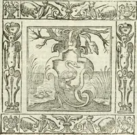 An illustration from Andreæ Alciati emblemata cvm commentariis Clavdii Minois...: & notis Lavrentii Pignorii Patavini : nouissima hac editione in continuam vnius commentarij seriem congestis, in certas quasdam quasi classes dispositis, & plusquam dimidia parte auctis (1621)