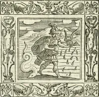 An illustration from Andreæ Alciati emblemata cvm commentariis Clavdii Minois...: & notis Lavrentii Pignorii Patavini : nouissima hac editione in continuam vnius commentarij seriem congestis, in certas quasdam quasi classes dispositis, & plusquam dimidia parte auctis (1621)