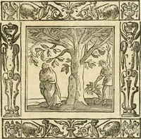 An illustration from Andreæ Alciati emblemata cvm commentariis Clavdii Minois...: & notis Lavrentii Pignorii Patavini : nouissima hac editione in continuam vnius commentarij seriem congestis, in certas quasdam quasi classes dispositis, & plusquam dimidia parte auctis (1621)