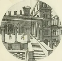 An illustration from Iacobvs Androvetivs dv Cerceav : lectoribvs S. veteri consvetvdine institvtoqve nostro novos ... labores excipienti, visvm fvit hos opvs ... edere ... Continet ... Optices, qvam perspectivam nominant viginti figuras .. (1551)
