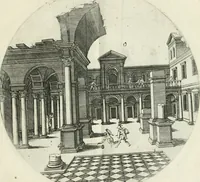 An illustration from Iacobvs Androvetivs dv Cerceav : lectoribvs S. veteri consvetvdine institvtoqve nostro novos ... labores excipienti, visvm fvit hos opvs ... edere ... Continet ... Optices, qvam perspectivam nominant viginti figuras .. (1551)