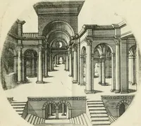 An illustration from Iacobvs Androvetivs dv Cerceav : lectoribvs S. veteri consvetvdine institvtoqve nostro novos ... labores excipienti, visvm fvit hos opvs ... edere ... Continet ... Optices, qvam perspectivam nominant viginti figuras .. (1551)