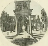 An illustration from Iacobvs Androvetivs dv Cerceav : lectoribvs S. veteri consvetvdine institvtoqve nostro novos ... labores excipienti, visvm fvit hos opvs ... edere ... Continet ... Optices, qvam perspectivam nominant viginti figuras .. (1551)