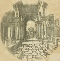 An illustration from Iacobvs Androvetivs dv Cerceav : lectoribvs S. veteri consvetvdine institvtoqve nostro novos ... labores excipienti, visvm fvit hos opvs ... edere ... Continet ... Optices, qvam perspectivam nominant viginti figuras .. (1551)