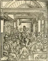 An illustration from Anfang, Vrsprug und Herkomen des Thurniers inn Teutscher Nation : wieuil Thurnier biss vff den letztenn zu Wormbs : auch wie vnnd an welchen Orten die gehalten vñ durch was Fürsten, Grauen, Herrn, Ritter vñ vom Adel, sie iederzeit besucht worden sindt .. (1532)