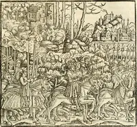 Picture 107 of 234 from Anfang, Vrsprug und Herkomen des Thurniers inn Teutscher Nation : wieuil Thurnier biss vff den letztenn zu Wormbs : auch wie vnnd an welchen Orten die gehalten vñ durch was Fürsten, Grauen, Herrn, Ritter vñ vom Adel, sie iederzeit besucht worden sindt .. (1532), leaf 210