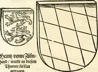 Picture 225 of 234 from Anfang, Vrsprug und Herkomen des Thurniers inn Teutscher Nation : wieuil Thurnier biss vff den letztenn zu Wormbs : auch wie vnnd an welchen Orten die gehalten vñ durch was Fürsten, Grauen, Herrn, Ritter vñ vom Adel, sie iederzeit besucht worden sindt .. (1532), leaf 421