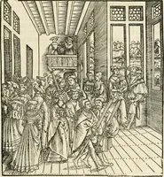 Picture 32 of 234 from Anfang, Vrsprug und Herkomen des Thurniers inn Teutscher Nation : wieuil Thurnier biss vff den letztenn zu Wormbs : auch wie vnnd an welchen Orten die gehalten vñ durch was Fürsten, Grauen, Herrn, Ritter vñ vom Adel, sie iederzeit besucht worden sindt .. (1532), leaf 76