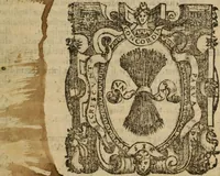 An illustration from Angeli Aretini De maleficiis tractatus : de inquirendis animaduertendisq[ue] criminibus, opus nedum vtile, sed necessarium omnibus, maxime ijs, qui ad prouincias regendas constituti sunt ; cui tractatus Alberti de Gandino, nec non Bonifacii de Vitellinis, vnà cum apostillis Augustini de Arimino, & Hieronymi Chuchalon, veluti apendices subiecimus ... cum eiusdem Angeli vita (1573)