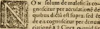 An illustration from Angeli Aretini De maleficiis tractatus : de inquirendis animaduertendisq[ue] criminibus, opus nedum vtile, sed necessarium omnibus, maxime ijs, qui ad prouincias regendas constituti sunt ; cui tractatus Alberti de Gandino, nec non Bonifacii de Vitellinis, vnà cum apostillis Augustini de Arimino, & Hieronymi Chuchalon, veluti apendices subiecimus ... cum eiusdem Angeli vita (1573)