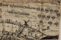 An illustration from Anglia rediviva; = Englands recovery: being the history of the motions, actions, and successes of the army under the immediate conduct of His Excellency Sr. Thomas Fairfax, Kt. Captain-General of all the Parliaments forces in England. (1647)