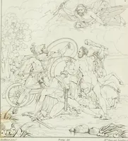 An illustration from Annales de l'école française des beaux-arts : recueil de gravures au trait ... avec des notices historiques et critiques, des considérations sur l'état et les progrès des arts, la biographie des artistes dont la France déplore chaque année la perte, etc., etc. (1827)