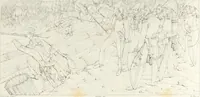 An illustration from Annales de l'école française des beaux-arts : recueil de gravures au trait ... avec des notices historiques et critiques, des considérations sur l'état et les progrès des arts, la biographie des artistes dont la France déplore chaque année la perte, etc., etc. (1827)