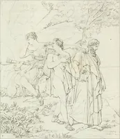 An illustration from Annales de l'école française des beaux-arts : recueil de gravures au trait ... avec des notices historiques et critiques, des considérations sur l'état et les progrès des arts, la biographie des artistes dont la France déplore chaque année la perte, etc., etc. (1827)