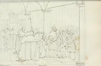 An illustration from Annales de l'école française des beaux-arts : recueil de gravures au trait ... avec des notices historiques et critiques, des considérations sur l'état et les progrès des arts, la biographie des artistes dont la France déplore chaque année la perte, etc., etc. (1827)