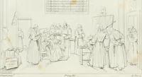 An illustration from Annales de l'école française des beaux-arts : recueil de gravures au trait ... avec des notices historiques et critiques, des considérations sur l'état et les progrès des arts, la biographie des artistes dont la France déplore chaque année la perte, etc., etc. (1827)
