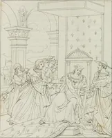 An illustration from Annales de l'école française des beaux-arts : recueil de gravures au trait ... avec des notices historiques et critiques, des considérations sur l'état et les progrès des arts, la biographie des artistes dont la France déplore chaque année la perte, etc., etc. (1827)