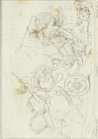 An illustration from Annales de l'école française des beaux-arts : recueil de gravures au trait ... avec des notices historiques et critiques, des considérations sur l'état et les progrès des arts, la biographie des artistes dont la France déplore chaque année la perte, etc., etc. (1827)
