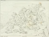 An illustration from Annales de l'école française des beaux-arts : recueil de gravures au trait ... avec des notices historiques et critiques, des considérations sur l'état et les progrès des arts, la biographie des artistes dont la France déplore chaque année la perte, etc., etc. (1827)