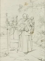 An illustration from Annales de l'école française des beaux-arts : recueil de gravures au trait ... avec des notices historiques et critiques, des considérations sur l'état et les progrès des arts, la biographie des artistes dont la France déplore chaque année la perte, etc., etc. (1827)