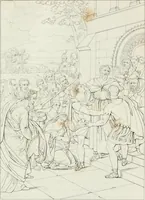 An illustration from Annales de l'école française des beaux-arts : recueil de gravures au trait ... avec des notices historiques et critiques, des considérations sur l'état et les progrès des arts, la biographie des artistes dont la France déplore chaque année la perte, etc., etc. (1827)