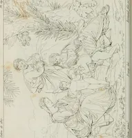 An illustration from Annales de l'école française des beaux-arts : recueil de gravures au trait ... avec des notices historiques et critiques, des considérations sur l'état et les progrès des arts, la biographie des artistes dont la France déplore chaque année la perte, etc., etc. (1827)