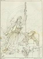 An illustration from Annales de l'école française des beaux-arts : recueil de gravures au trait ... avec des notices historiques et critiques, des considérations sur l'état et les progrès des arts, la biographie des artistes dont la France déplore chaque année la perte, etc., etc. (1827)