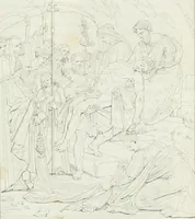 An illustration from Annales de l'école française des beaux-arts : recueil de gravures au trait ... avec des notices historiques et critiques, des considérations sur l'état et les progrès des arts, la biographie des artistes dont la France déplore chaque année la perte, etc., etc. (1827)