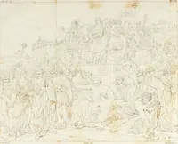 An illustration from Annales de l'école française des beaux-arts : recueil de gravures au trait ... avec des notices historiques et critiques, des considérations sur l'état et les progrès des arts, la biographie des artistes dont la France déplore chaque année la perte, etc., etc. (1827)