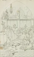 An illustration from Annales de l'école française des beaux-arts : recueil de gravures au trait ... avec des notices historiques et critiques, des considérations sur l'état et les progrès des arts, la biographie des artistes dont la France déplore chaque année la perte, etc., etc. (1827)