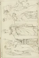 An illustration from Annales du musée et de l'école moderne des beaux-arts : recueil de gravures au trait, d'après les principaux ouvrages de peinture, sculpture, ou projets d'architecture, qui, chaque année, ont remporté le prix, soit aux écoles spéciales, soit aux concours nationaux : les productions des artistes en tous genres, qui, aux différentes expositions, ont été citées avec éloges : les morceaux les plus estimés ou inédits de la galerie de peinture : la suite complète de celle des antiques : édifices anciens et modernes, etc. (1800)