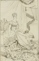 An illustration from Annales du musée et de l'école moderne des beaux-arts : recueil de gravures au trait, d'après les principaux ouvrages de peinture, sculpture, ou projets d'architecture, qui, chaque année, ont remporté le prix, soit aux écoles spéciales, soit aux concours nationaux : les productions des artistes en tous genres, qui, aux différentes expositions, ont été citées avec éloges : les morceaux les plus estimés ou inédits de la galerie de peinture : la suite complète de celle des antiques : édifices anciens et modernes, etc. (1800)