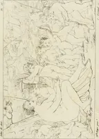 An illustration from Annales du musée et de l'école moderne des beaux-arts : recueil de gravures au trait, d'après les principaux ouvrages de peinture, sculpture, ou projets d'architecture, qui, chaque année, ont remporté le prix, soit aux écoles spéciales, soit aux concours nationaux : les productions des artistes en tous genres, qui, aux différentes expositions, ont été citées avec éloges : les morceaux les plus estimés ou inédits de la galerie de peinture : la suite complète de celle des antiques : édifices anciens et modernes, etc. (1800)
