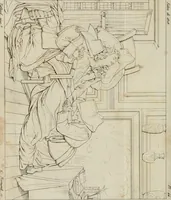An illustration from Annales du musée et de l'école moderne des beaux-arts : recueil de gravures au trait, d'après les principaux ouvrages de peinture, sculpture, ou projets d'architecture, qui, chaque année, ont remporté le prix, soit aux écoles spéciales, soit aux concours nationaux : les productions des artistes en tous genres, qui, aux différentes expositions, ont été citées avec éloges : les morceaux les plus estimés ou inédits de la galerie de peinture : la suite complète de celle des antiques : édifices anciens et modernes, etc. (1800)