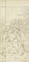 An illustration from Annales du musée et de l'école moderne des beaux-arts : recueil de gravures au trait, d'après les principaux ouvrages de peinture, sculpture, ou projets d'architecture, qui, chaque année, ont remporté le prix, soit aux écoles spéciales, soit aux concours nationaux : les productions des artistes en tous genres, qui, aux différentes expositions, ont été citées avec éloges : les morceaux les plus estimés ou inédits de la galerie de peinture : la suite complète de celle des antiques : édifices anciens et modernes, etc. (1800)