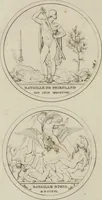 An illustration from Annales du musée et de l'école moderne des beaux-arts : recueil de gravures au trait, d'après les principaux ouvrages de peinture, sculpture, ou projets d'architecture, qui, chaque année, ont remporté le prix, soit aux écoles spéciales, soit aux concours nationaux : les productions des artistes en tous genres, qui, aux différentes expositions, ont été citées avec éloges : les morceaux les plus estimés ou inédits de la galerie de peinture : la suite complète de celle des antiques : édifices anciens et modernes, etc. (1800)